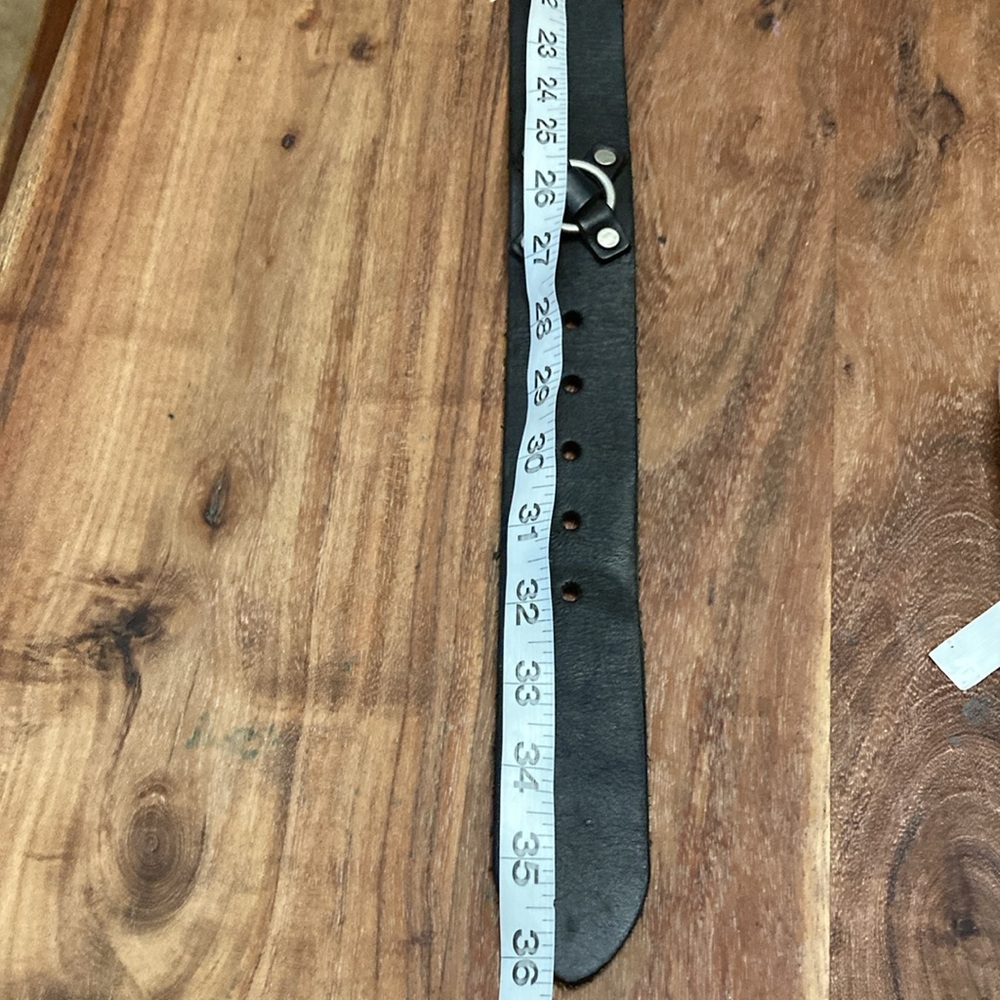 VINTAGE LUCKY BRAND 1990’S Black Genius Leather Belt with Silver Buckle F-M - Picture 5 of 11